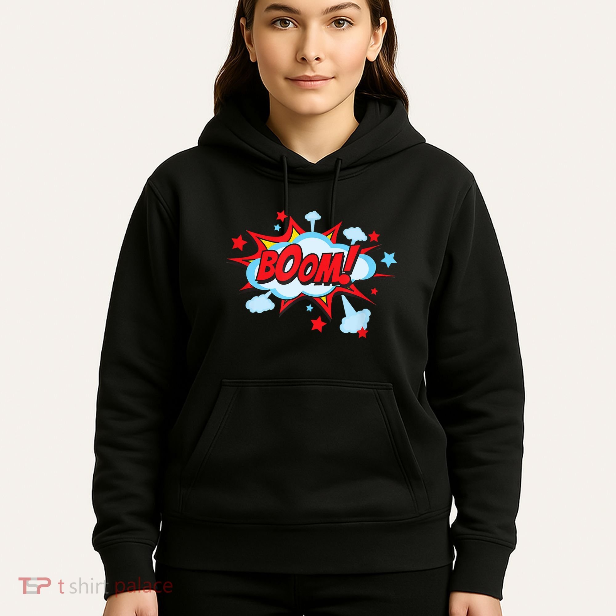 Comic Book BOOM , Funny Retro Costume, Superhero Hoodie