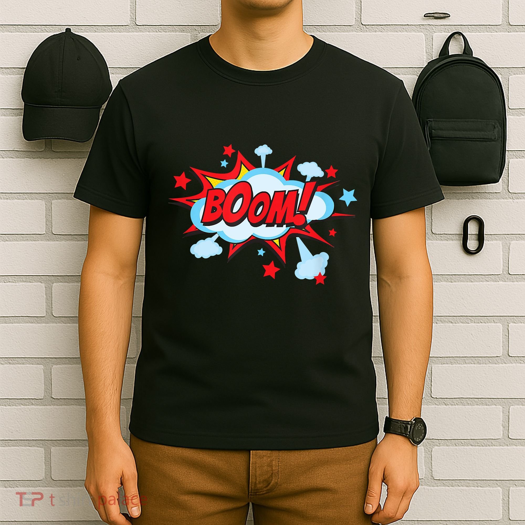 Comic Book BOOM , Funny Retro Costume, Superhero T-Shirt