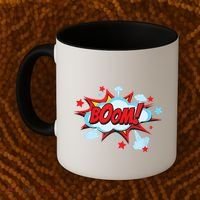 Comic Book BOOM , Funny Retro Costume, Superhero Coffee Mug thumb 2