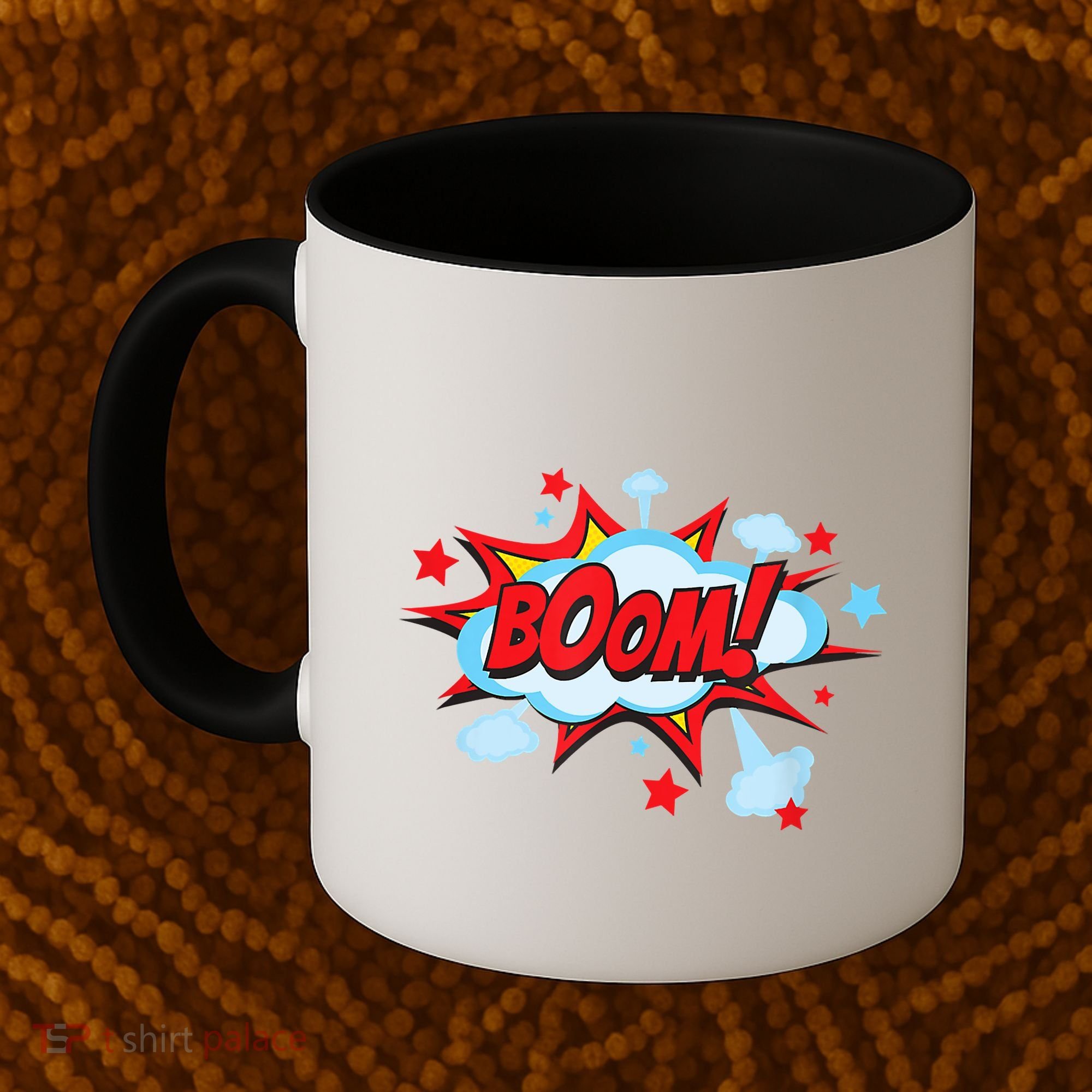 Comic Book BOOM , Funny Retro Costume, Superhero Coffee Mug