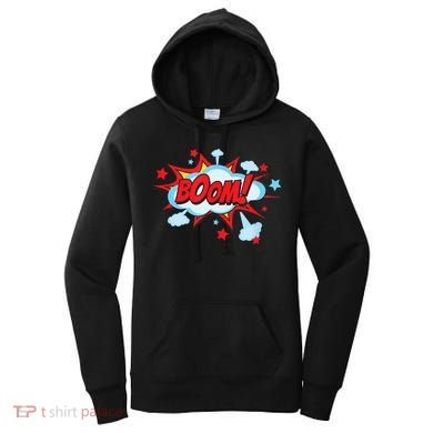 Comic Book BOOM , Funny Retro Costume, Superhero Women's Hoodie