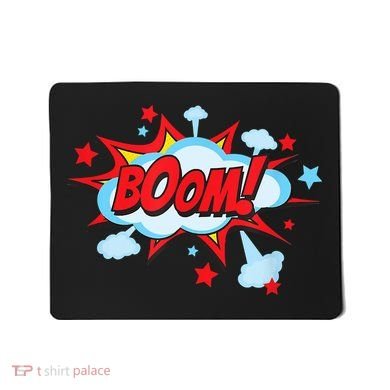 Comic Book BOOM , Funny Retro Costume, Superhero Mousepad