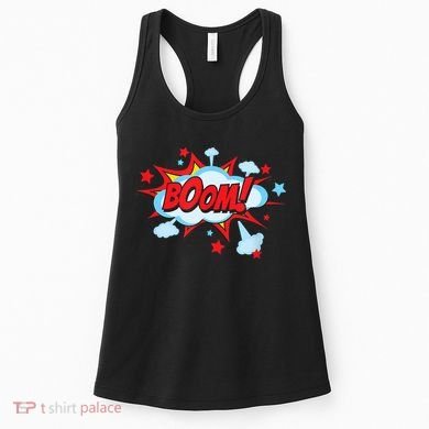 Comic Book BOOM , Funny Retro Costume, Superhero Women's Tank Top