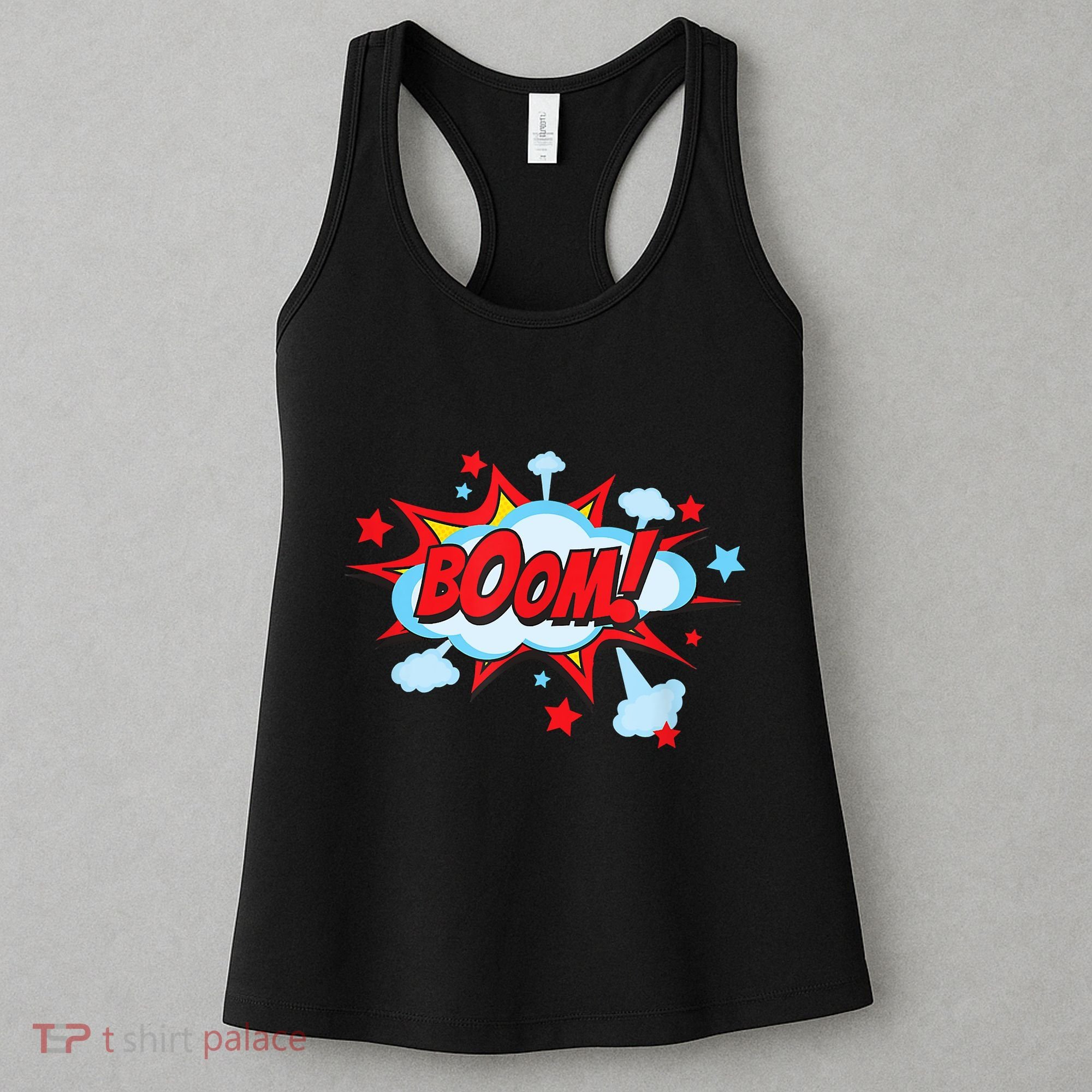 Comic Book BOOM , Funny Retro Costume, Superhero Women's Tank Top