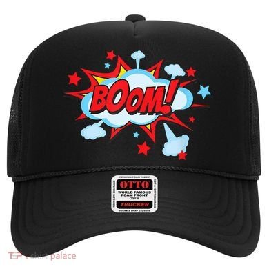 Comic Book BOOM , Funny Retro Costume, Superhero Hat