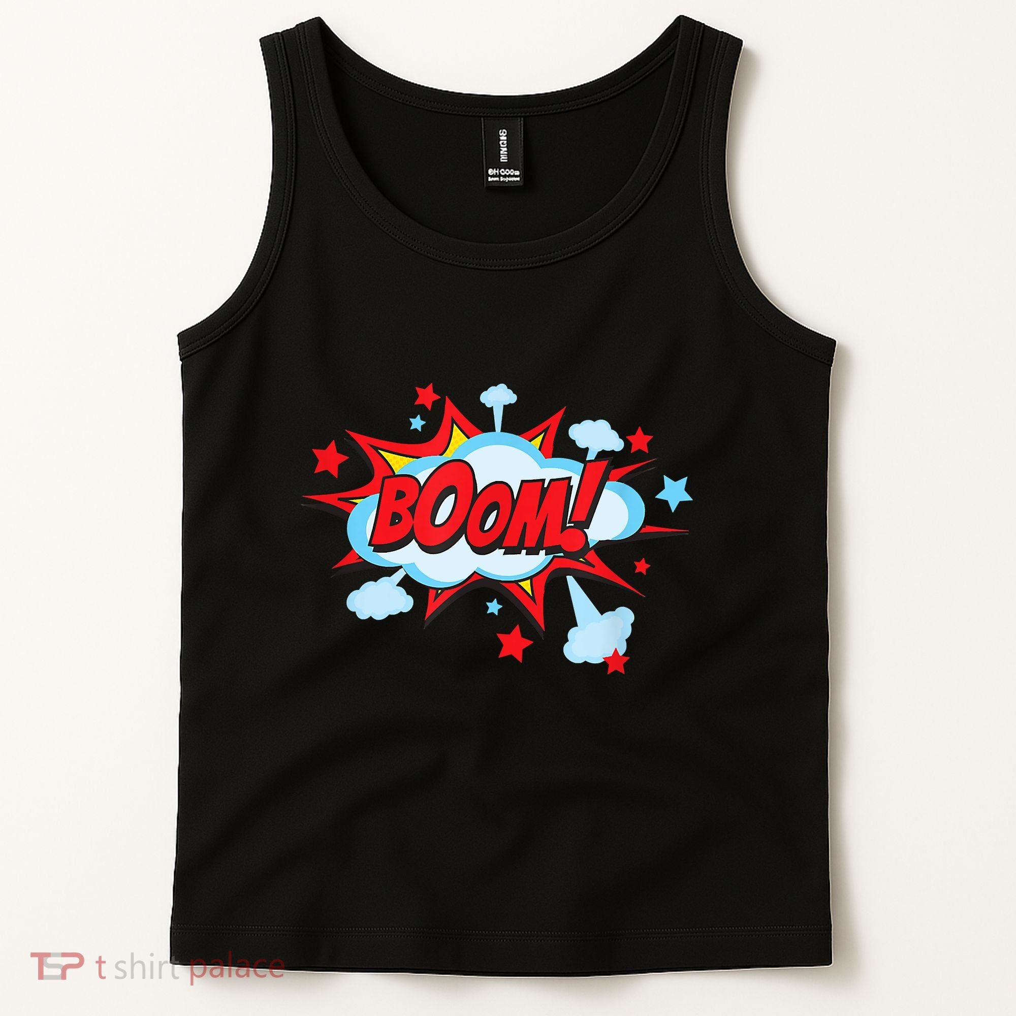 Comic Book BOOM , Funny Retro Costume, Superhero Tank Top