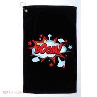 Comic Book BOOM , Funny Retro Costume, Superhero Golf Towel thumb 0