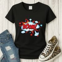 Comic Book BOOM , Funny Retro Costume, Superhero Women's T-Shirt thumb 3
