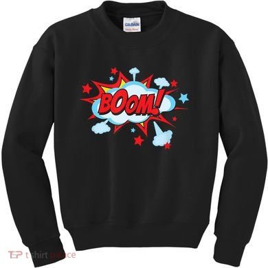 Comic Book BOOM , Funny Retro Costume, Superhero Kids Sweatshirt