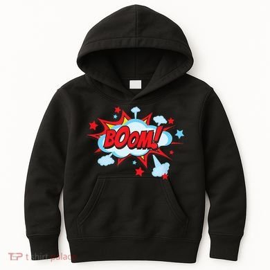 Comic Book BOOM , Funny Retro Costume, Superhero Kids Hoodie
