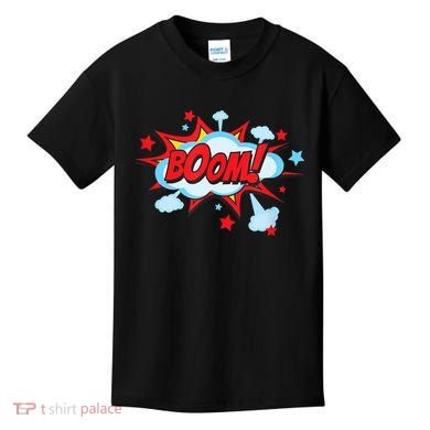Comic Book BOOM , Funny Retro Costume, Superhero Kids T-Shirt