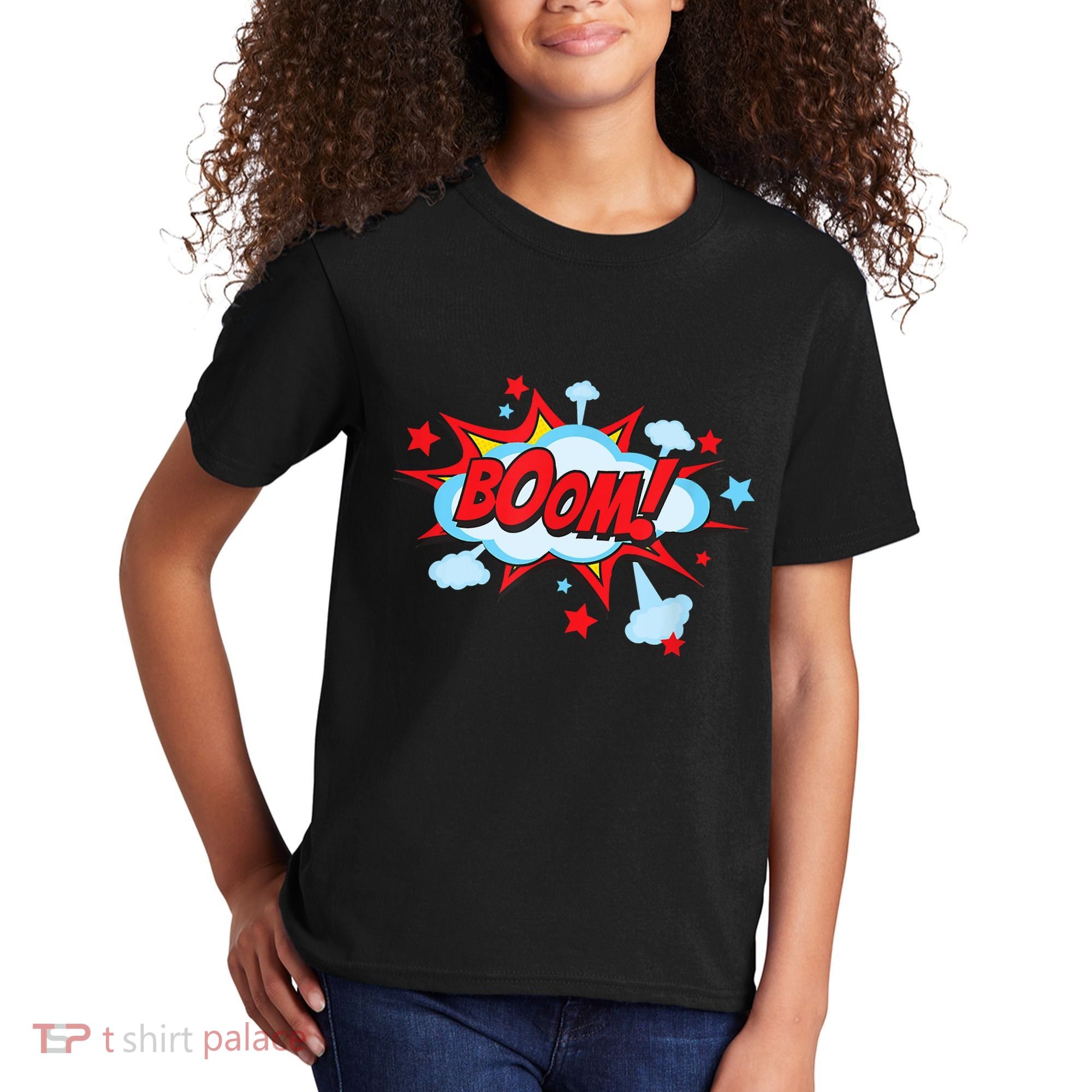 Comic Book BOOM , Funny Retro Costume, Superhero Kids T-Shirt