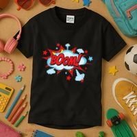 Comic Book BOOM , Funny Retro Costume, Superhero Kids T-Shirt thumb 3