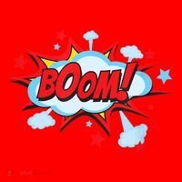 Comic Book BOOM , Funny Retro Costume, Superhero Santa Hat thumb 1