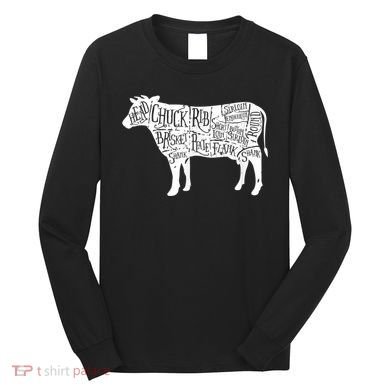 Cow Butcher Beef Cuts Diagram Long Sleeve Shirt