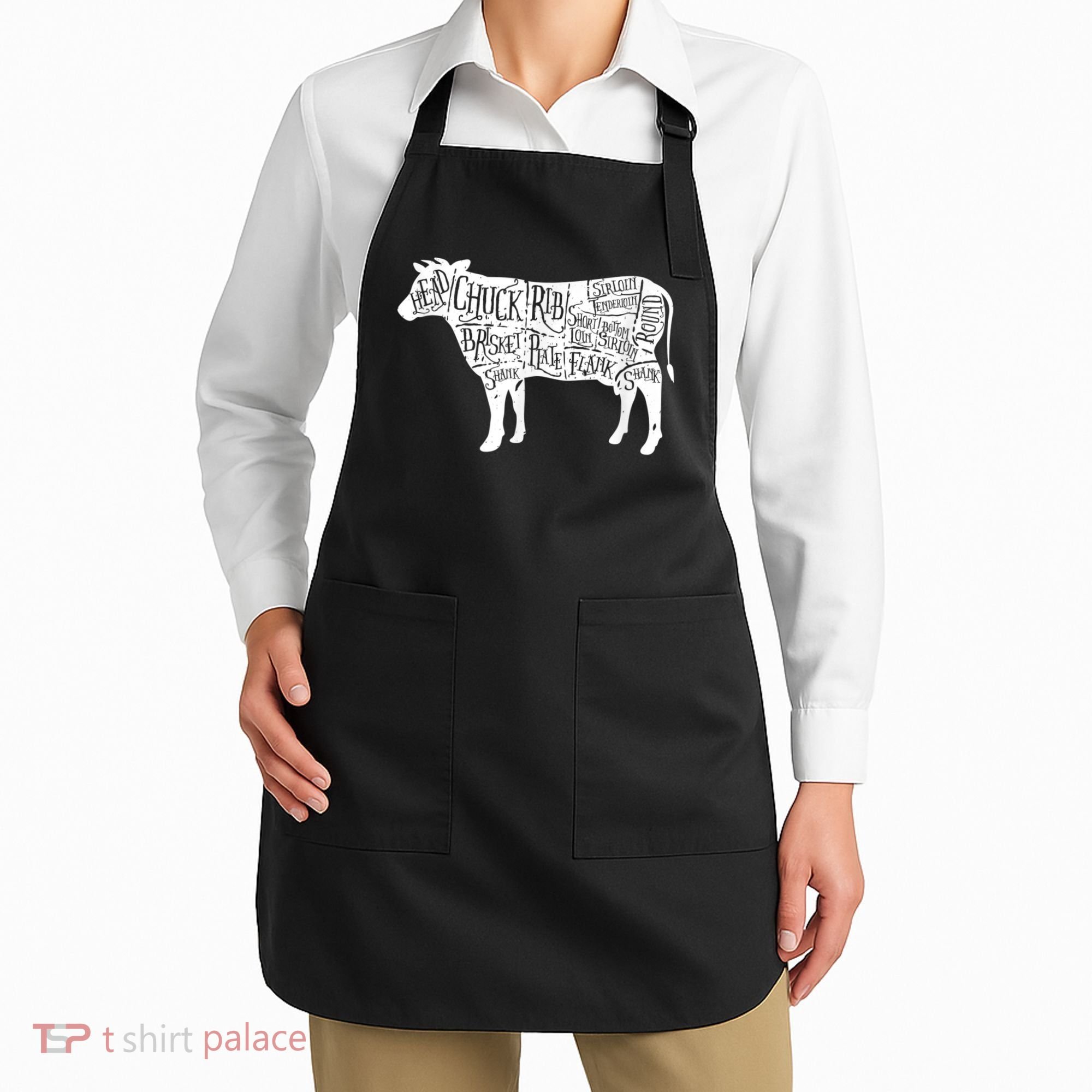 Cow Butcher Beef Cuts Diagram Apron