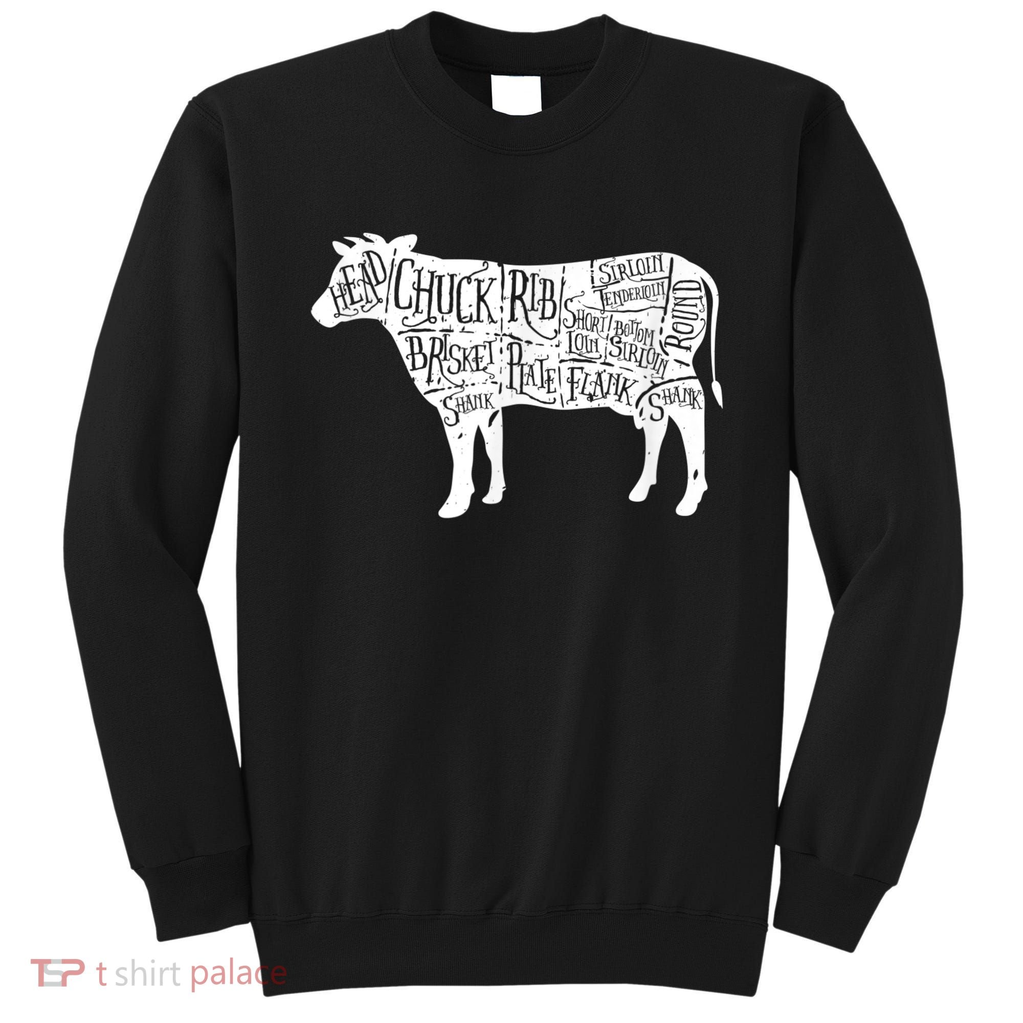Cow Butcher Beef Cuts Diagram Sweatshirt