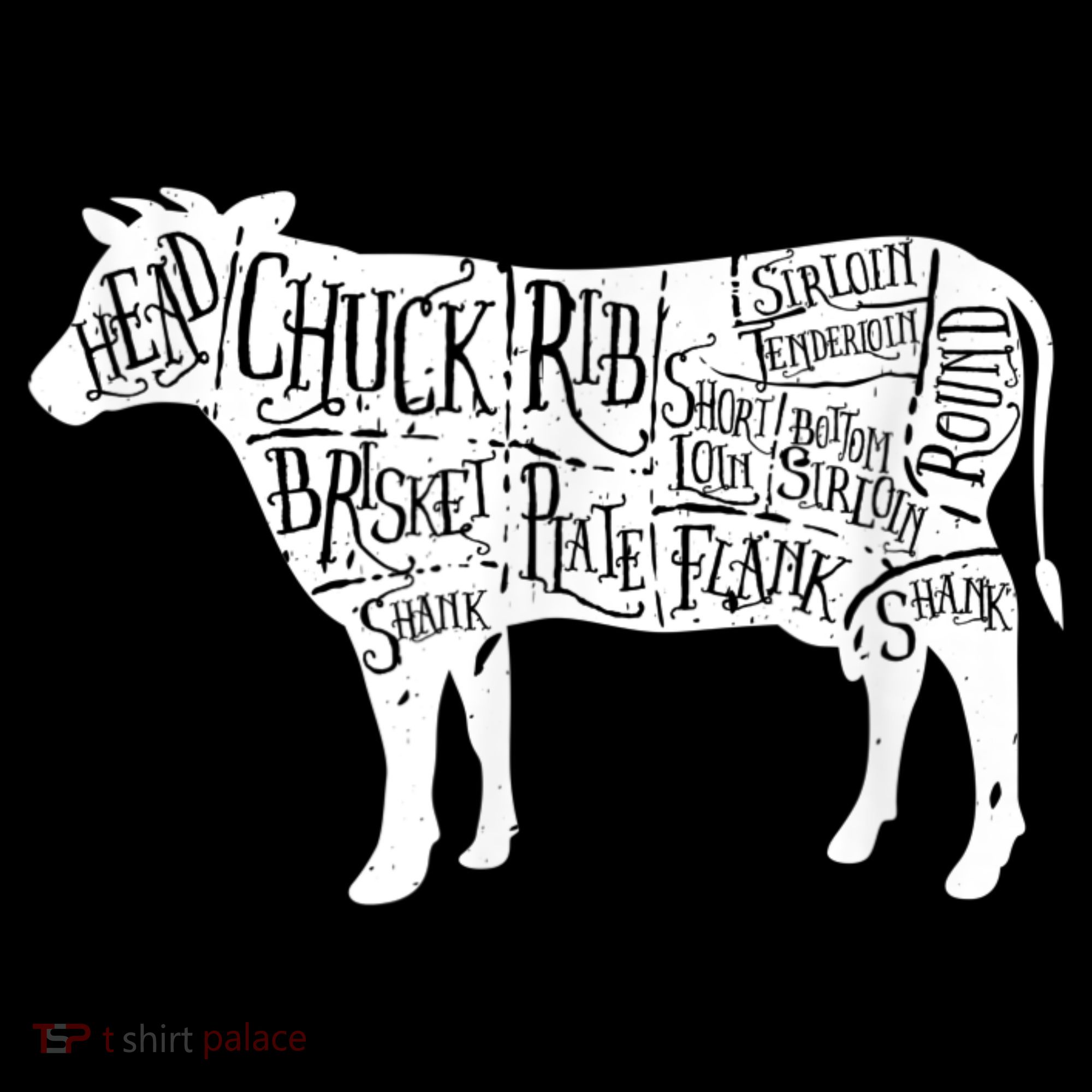 Cow Butcher Beef Cuts Diagram Sweatshirt