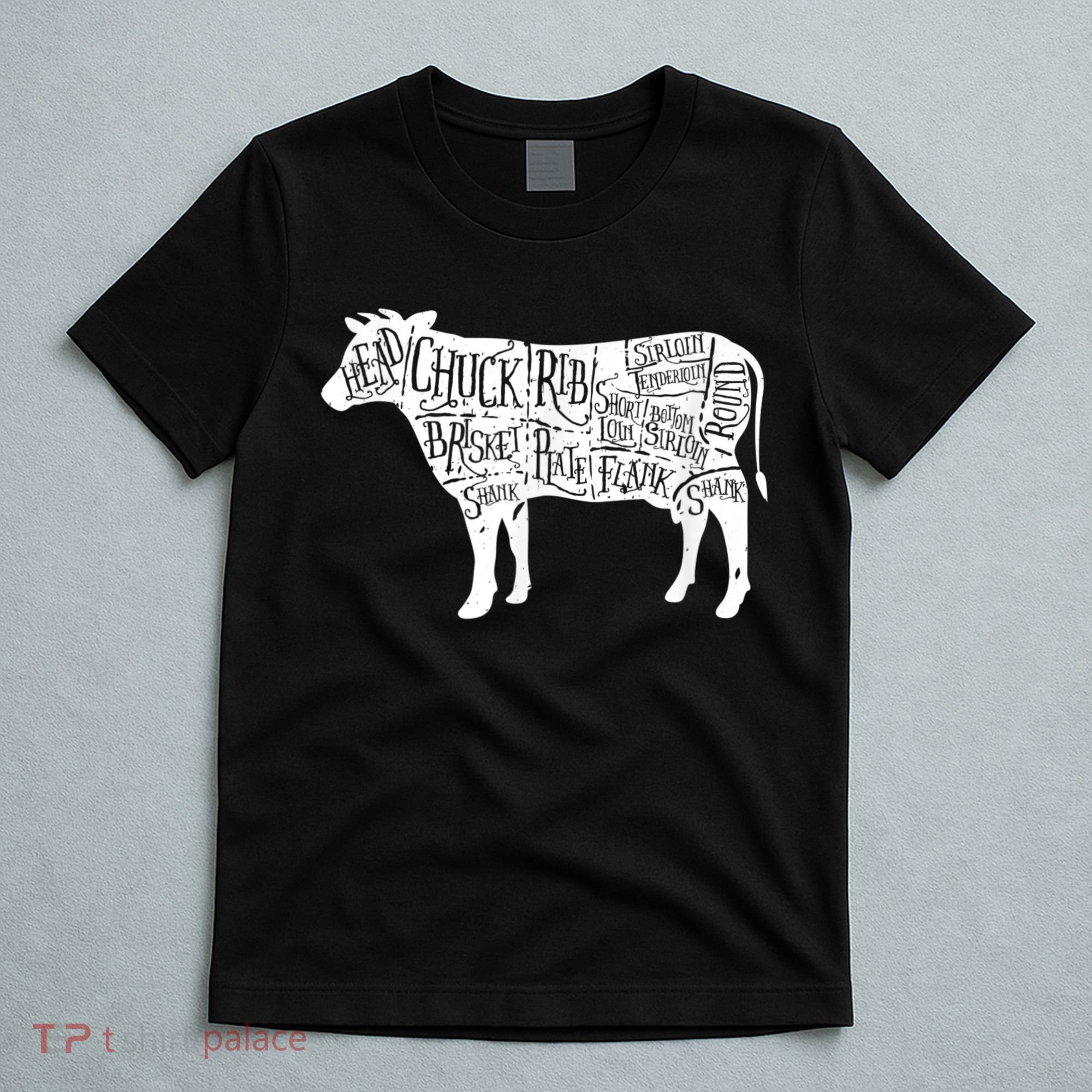 Cow Butcher Beef Cuts Diagram T-Shirt