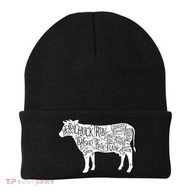 Cow Butcher Beef Cuts Diagram Beanie