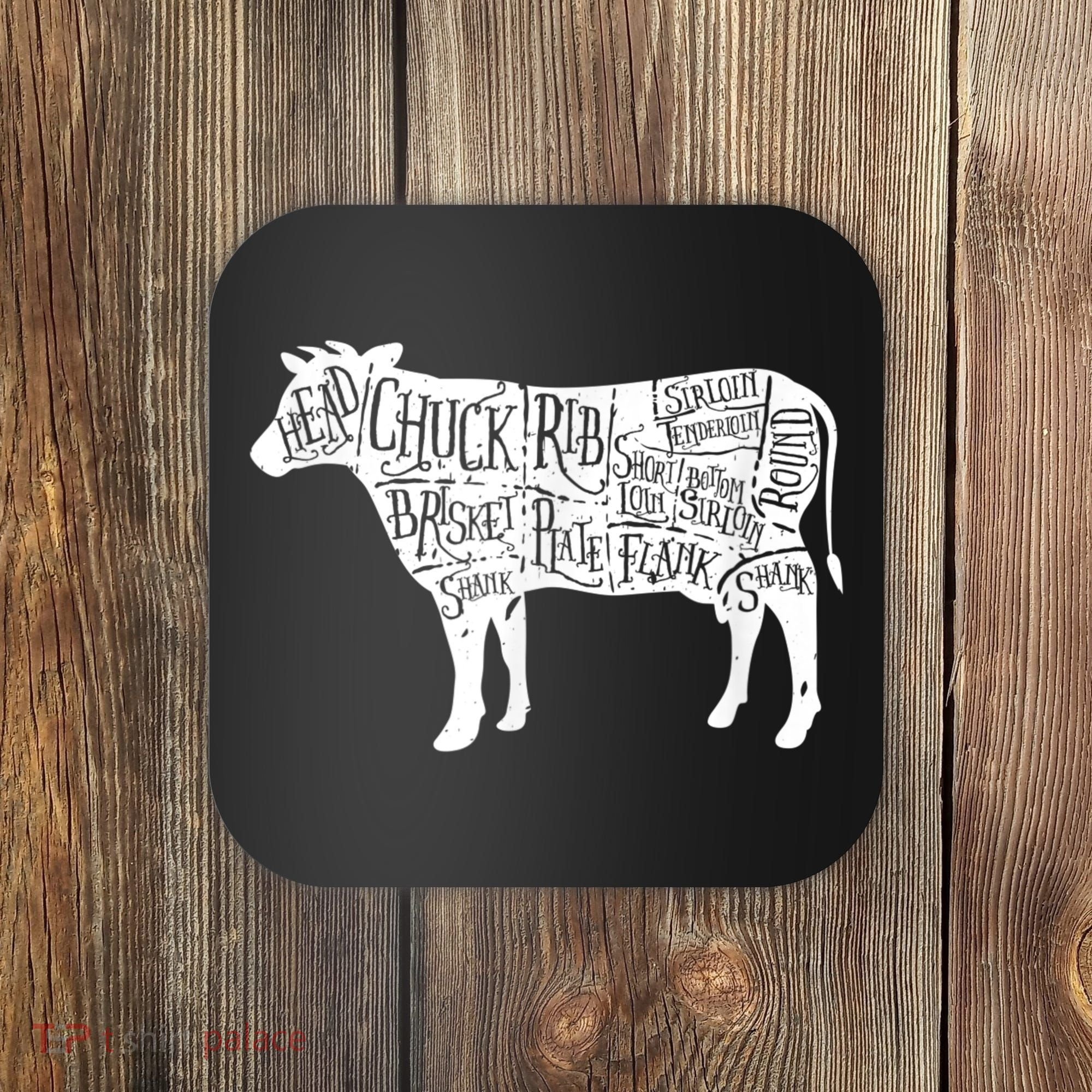 Cow Butcher Beef Cuts Diagram Coaster