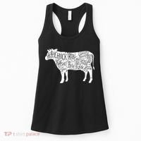 Cow Butcher Beef Cuts Diagram Women's Tank Top thumb 0