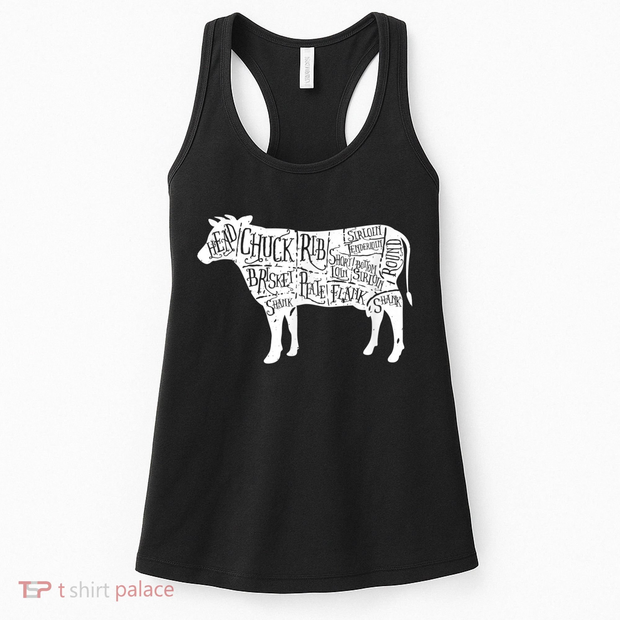 Cow Butcher Beef Cuts Diagram Women's Tank Top