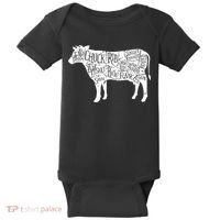 Cow Butcher Beef Cuts Diagram Baby Bodysuit thumb 0