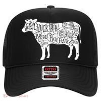 Cow Butcher Beef Cuts Diagram Hat thumb 0
