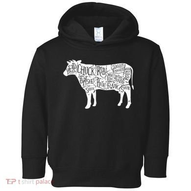 Cow Butcher Beef Cuts Diagram Toddler Hoodie