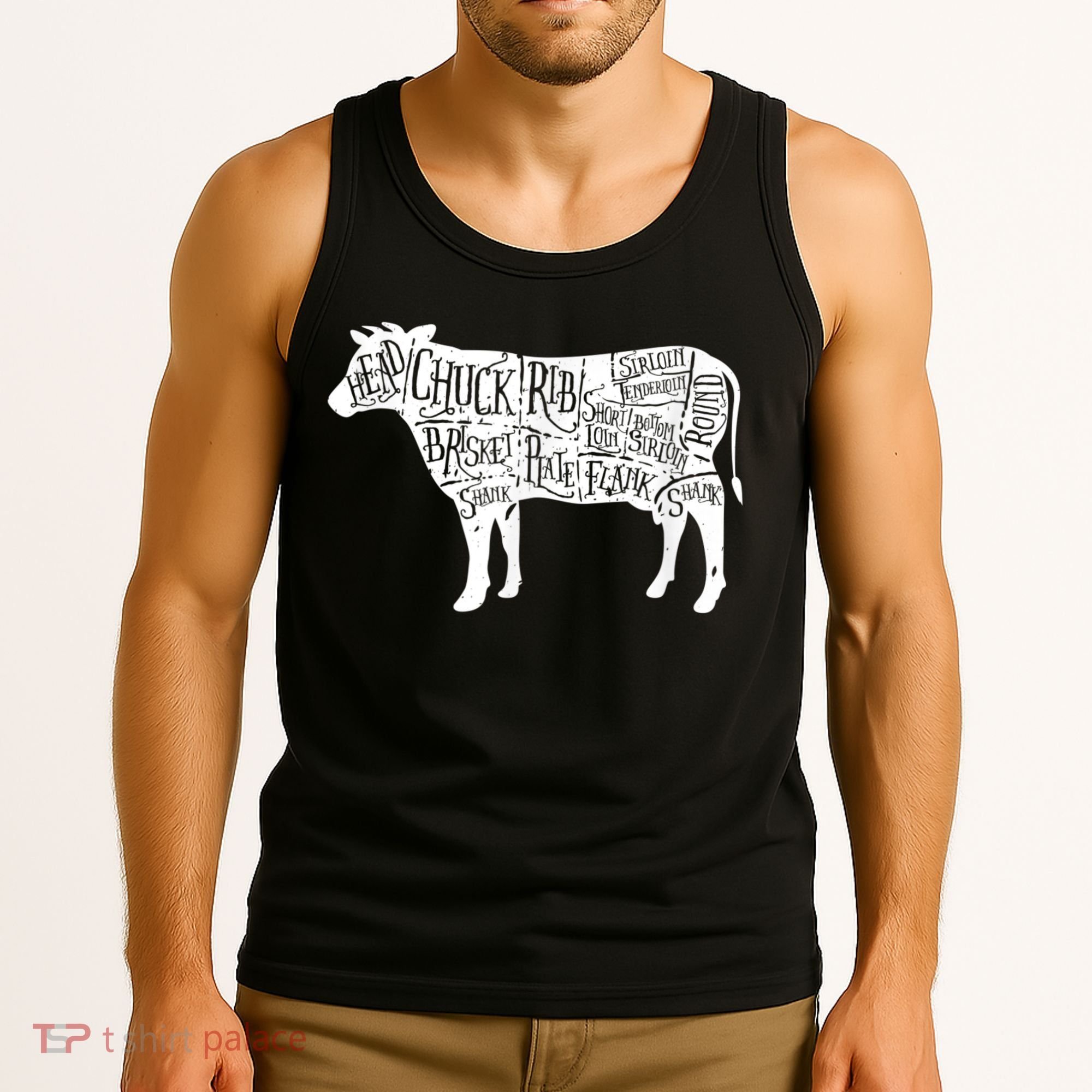Cow Butcher Beef Cuts Diagram Tank Top