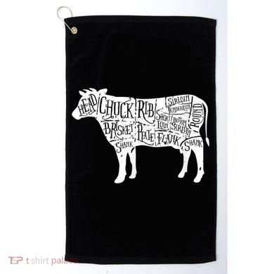 Cow Butcher Beef Cuts Diagram Golf Towel
