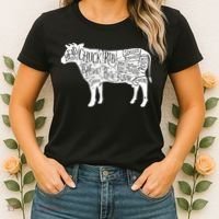 Cow Butcher Beef Cuts Diagram Women's T-Shirt thumb 2