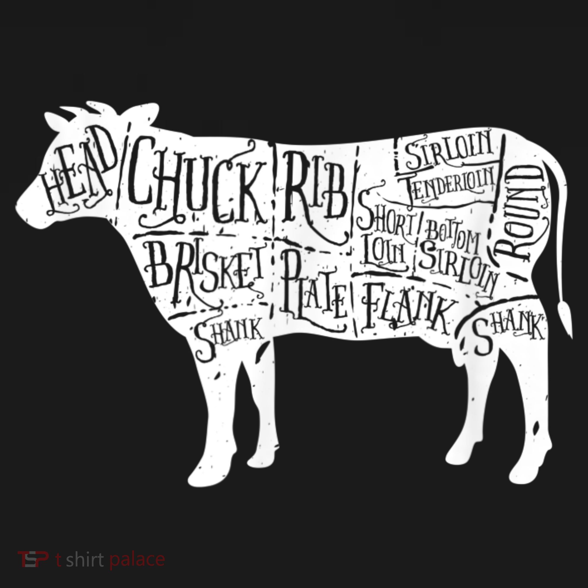 Cow Butcher Beef Cuts Diagram Women's T-Shirt