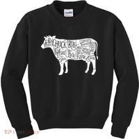 Cow Butcher Beef Cuts Diagram Kids Sweatshirt thumb 0