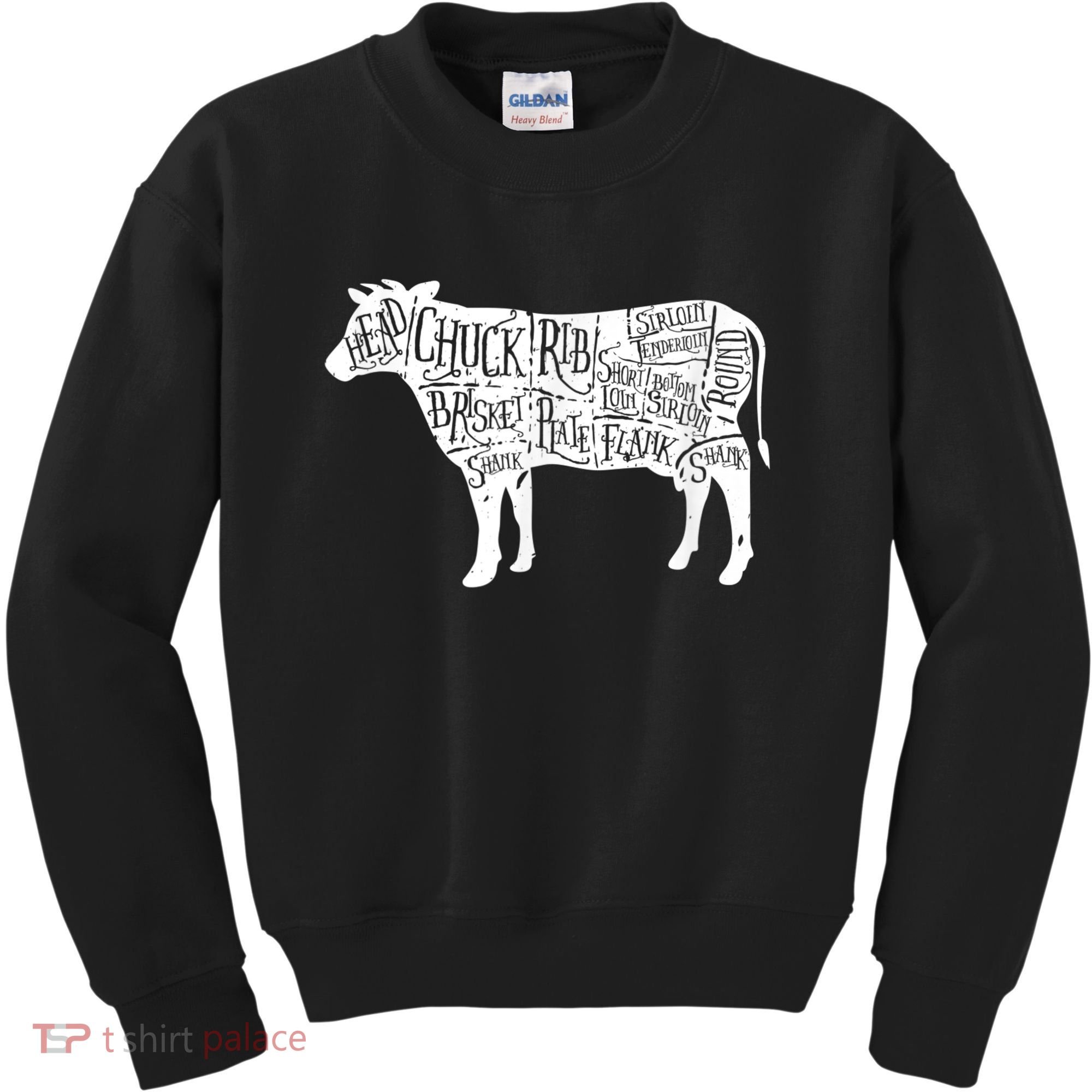 Cow Butcher Beef Cuts Diagram Kids Sweatshirt