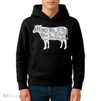 Cow Butcher Beef Cuts Diagram Kids Hoodie thumb 4