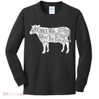 Cow Butcher Beef Cuts Diagram Kids Long Sleeve Shirt thumb 0