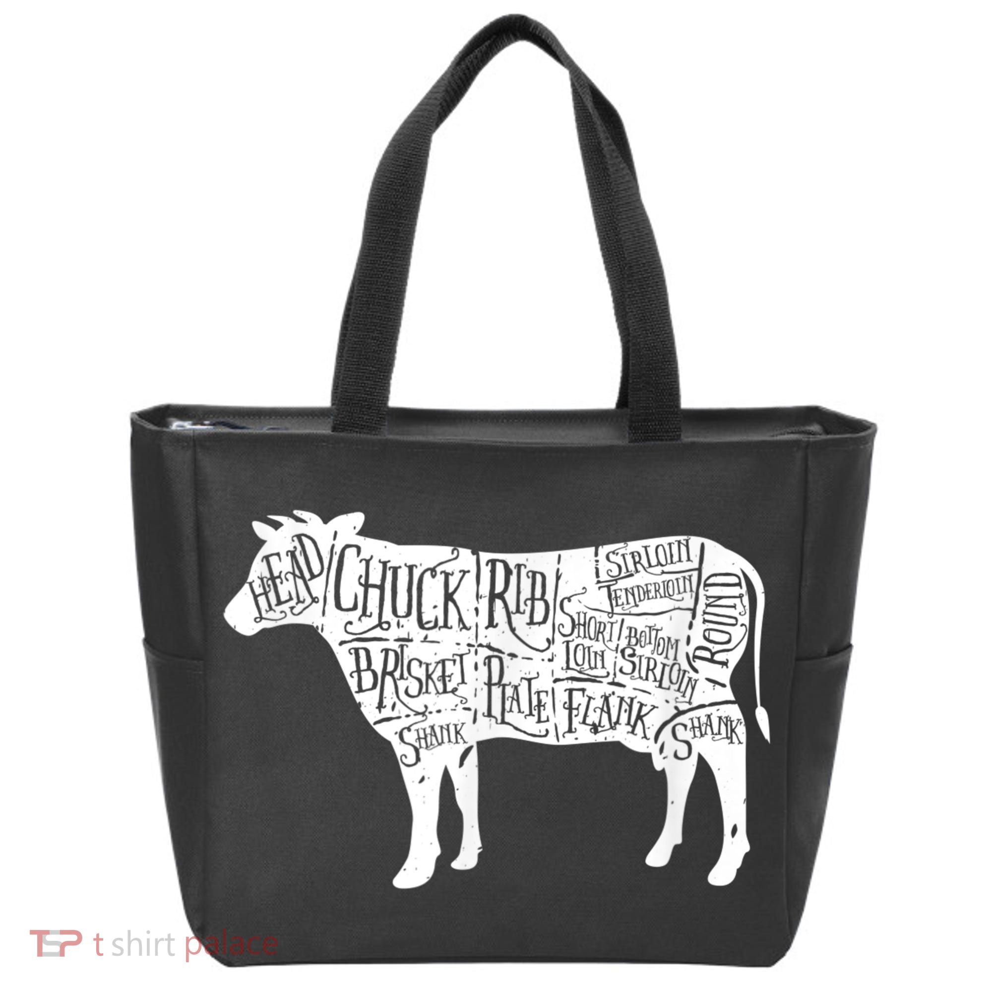 Cow Butcher Beef Cuts Diagram Tote Bag