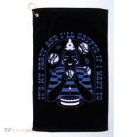 Crypto Bitcoin Birthday Funny Golf Towel thumb 0