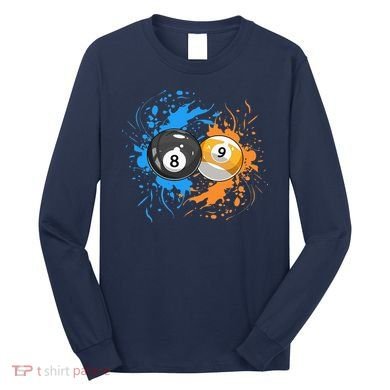 Cool Billiard Balls For 8 Ball And 9 Ball Player Long Sleeve Shirt