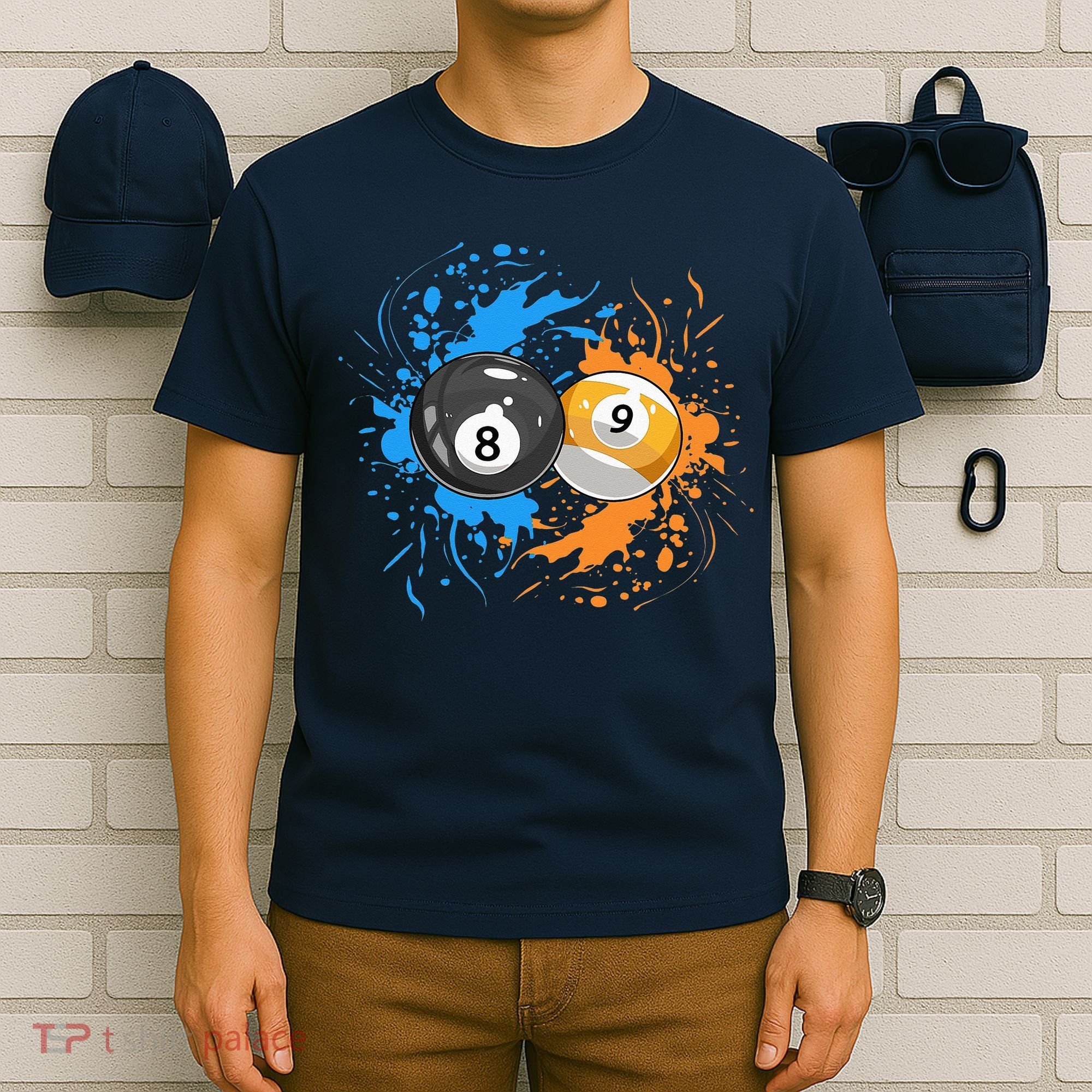 Cool Billiard Balls For 8 Ball And 9 Ball Player T-Shirt