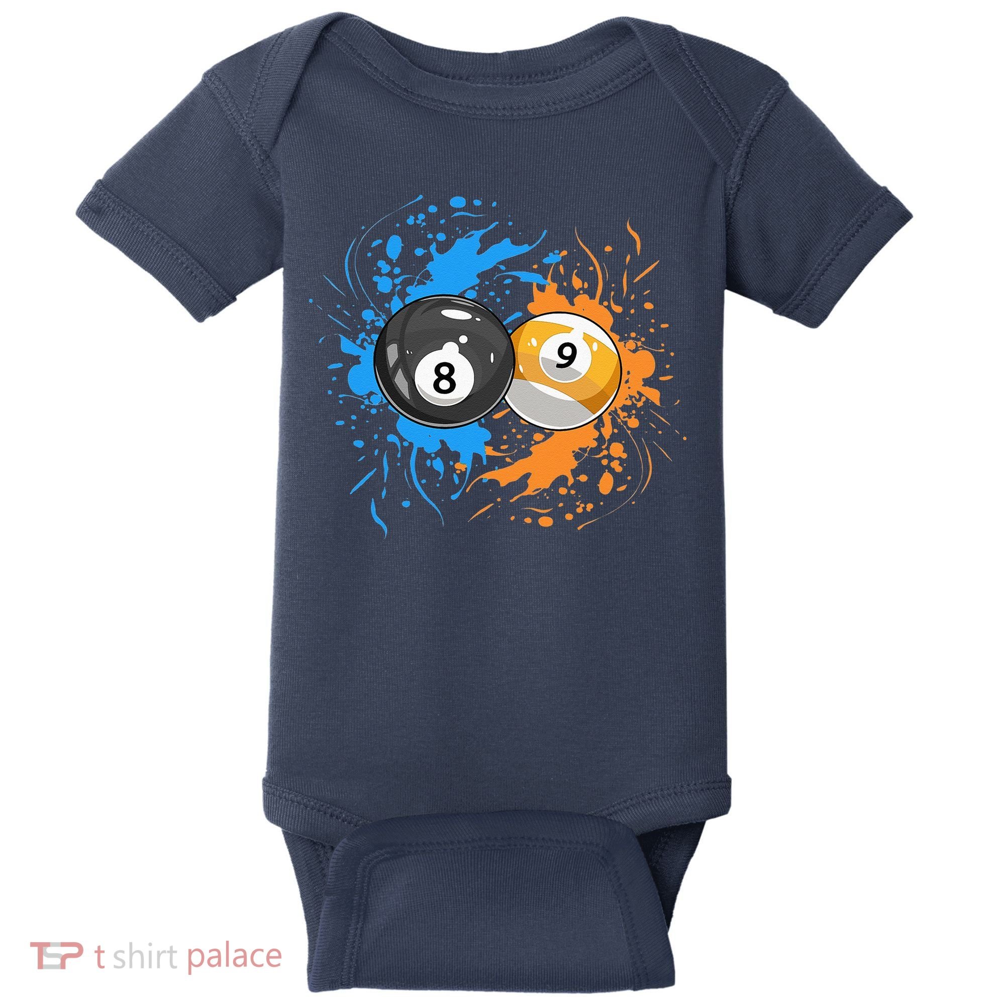 Cool Billiard Balls For 8 Ball And 9 Ball Player Baby Bodysuit