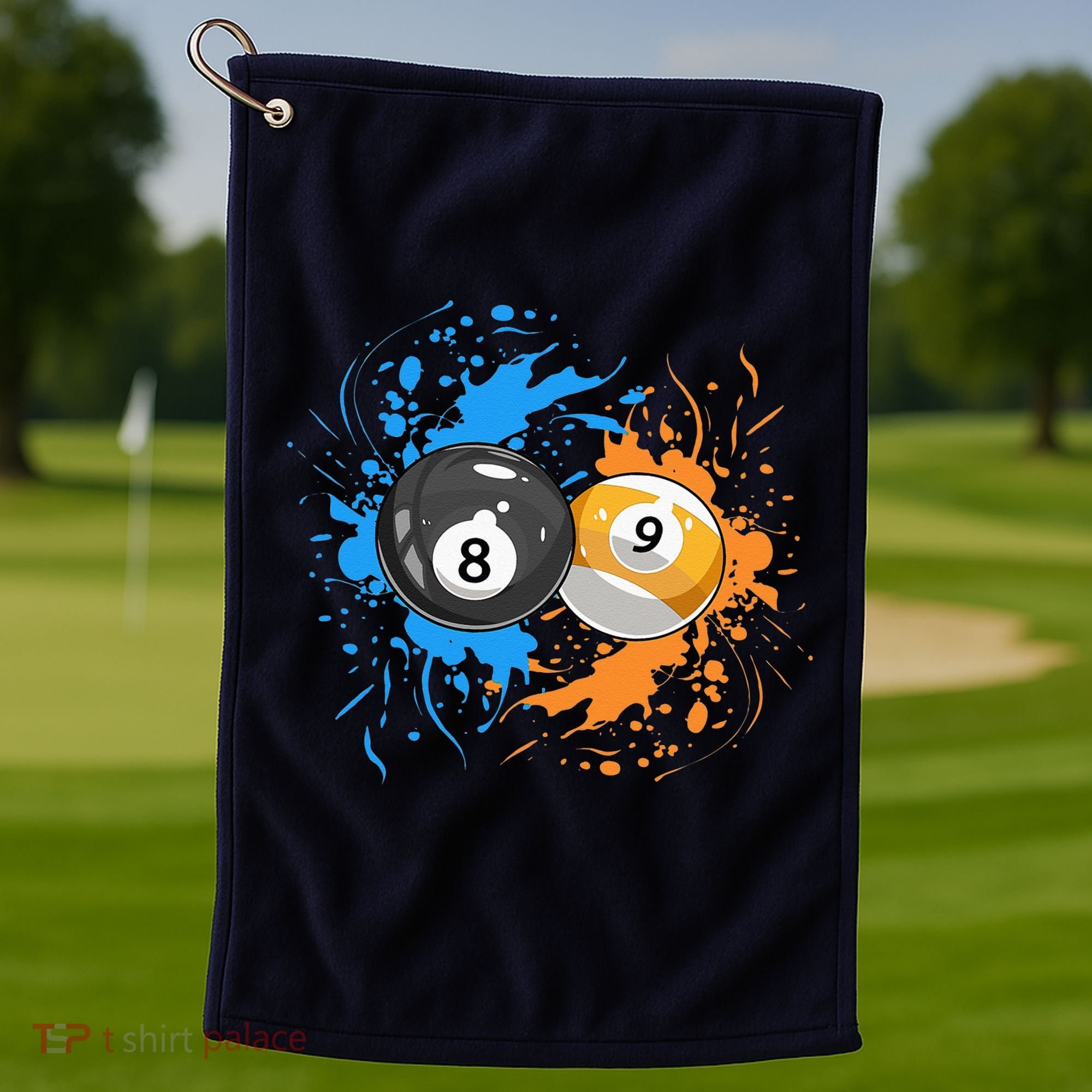 Cool Billiard Balls For 8 Ball And 9 Ball Player Golf Towel