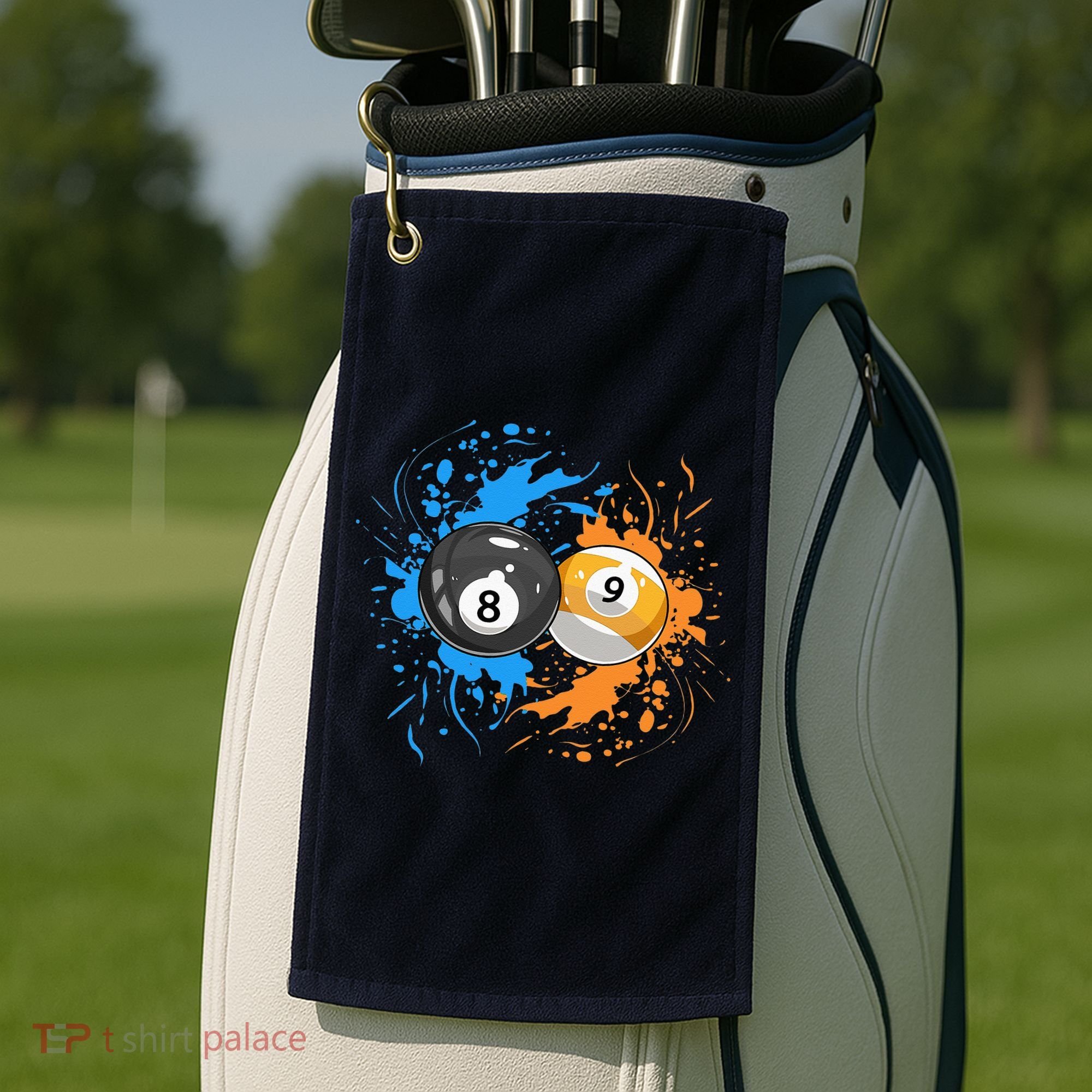 Cool Billiard Balls For 8 Ball And 9 Ball Player Golf Towel