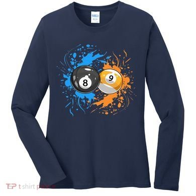 Cool Billiard Balls For 8 Ball And 9 Ball Player Women's Long Sleeve Shirt