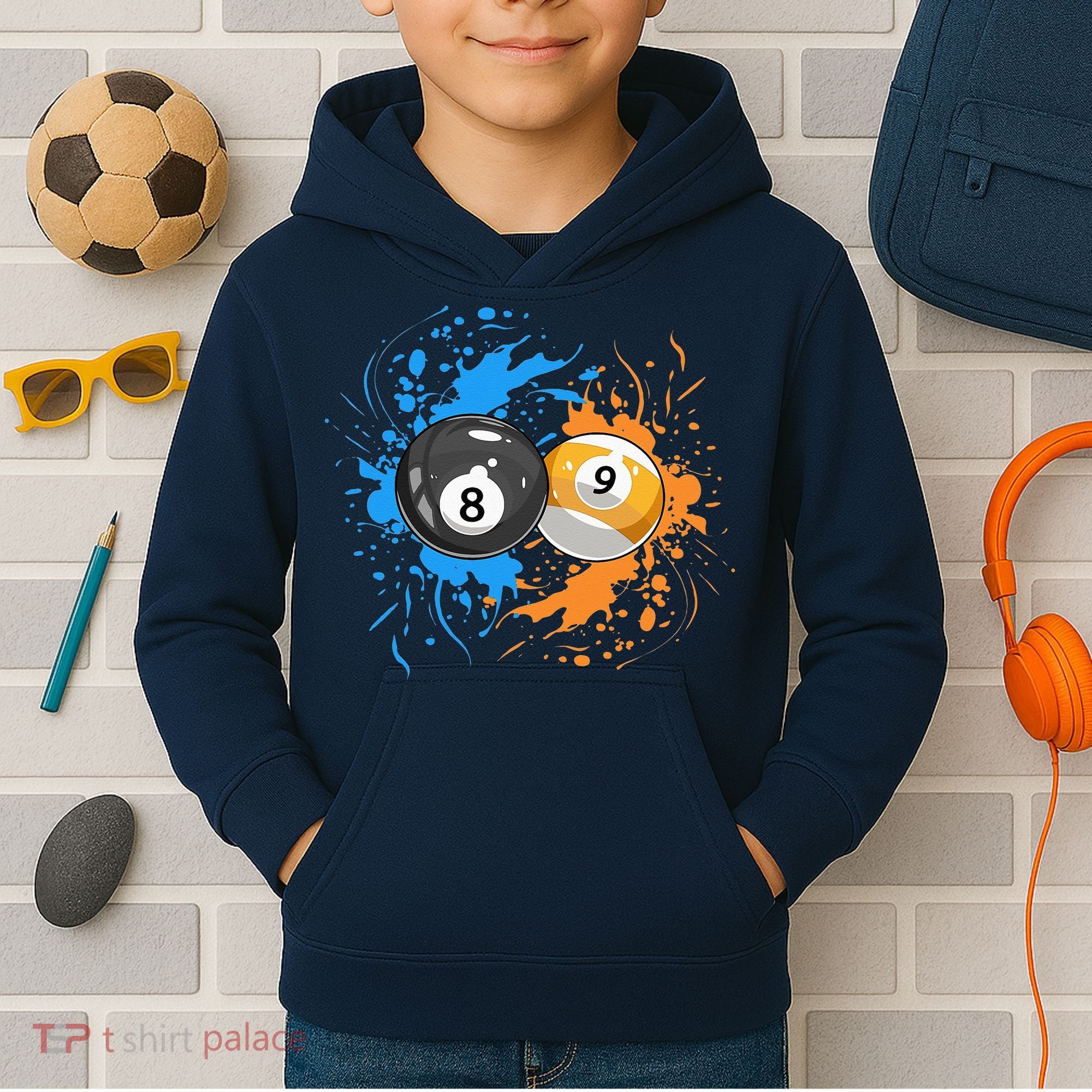 Cool Billiard Balls For 8 Ball And 9 Ball Player Kids Hoodie