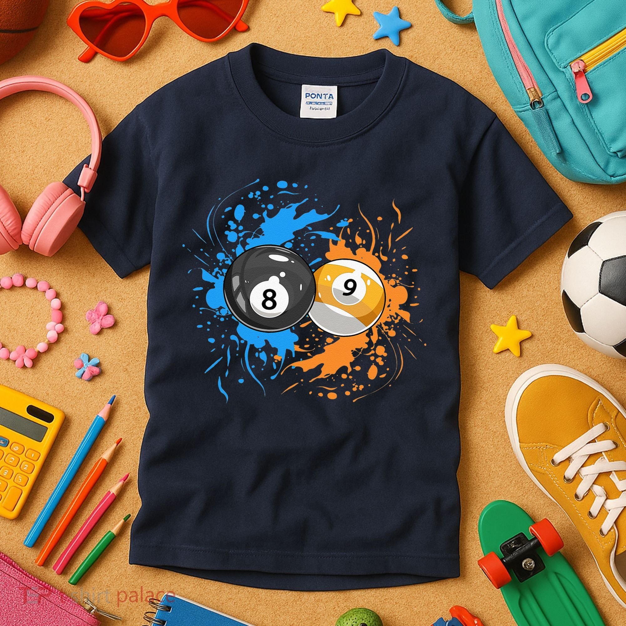 Cool Billiard Balls For 8 Ball And 9 Ball Player Kids T-Shirt