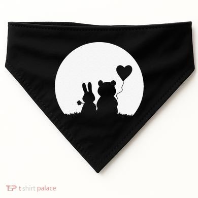 Cute Bunny Bear Love Couple Valentine's Day Rabbit Lover USA-Made Doggie Bandana