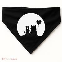 Cute Bunny Bear Love Couple Valentine's Day Rabbit Lover USA-Made Doggie Bandana thumb 0